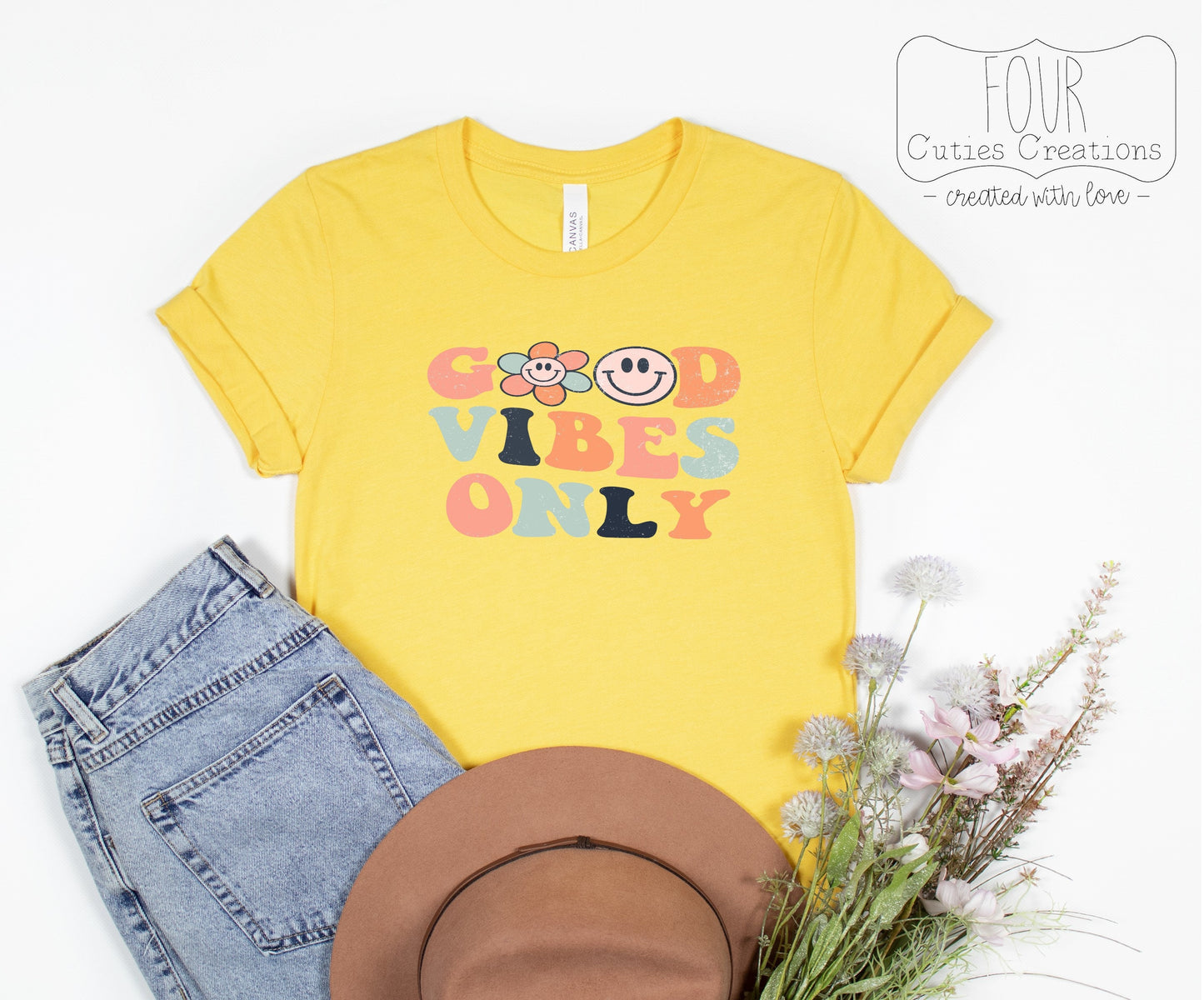 Good Vibes Only Retro Inspired Tee