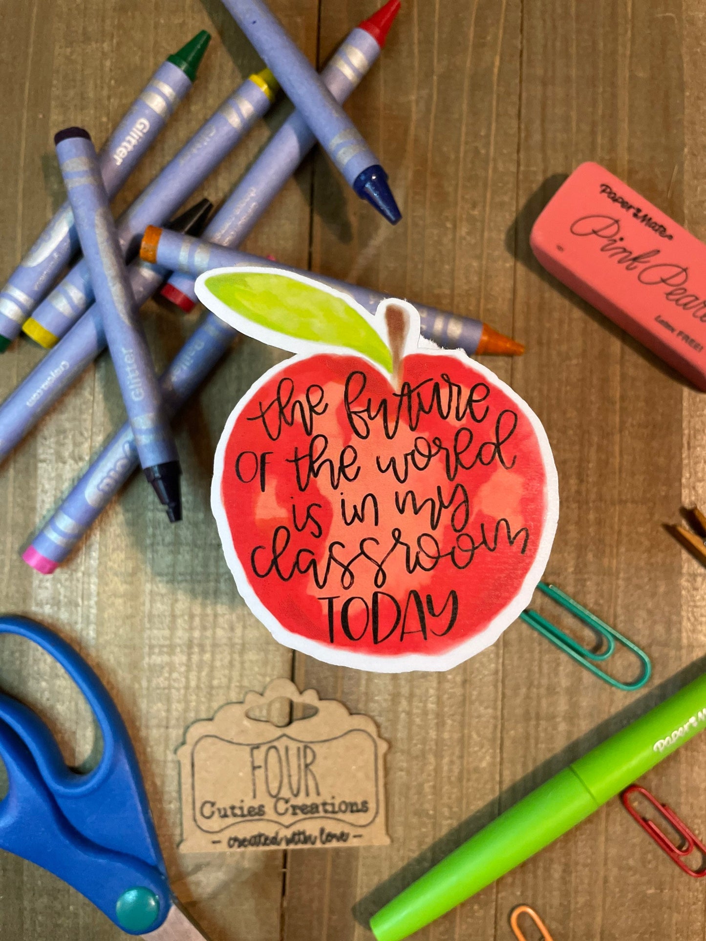 Teacher Apple Sticker or Magnet