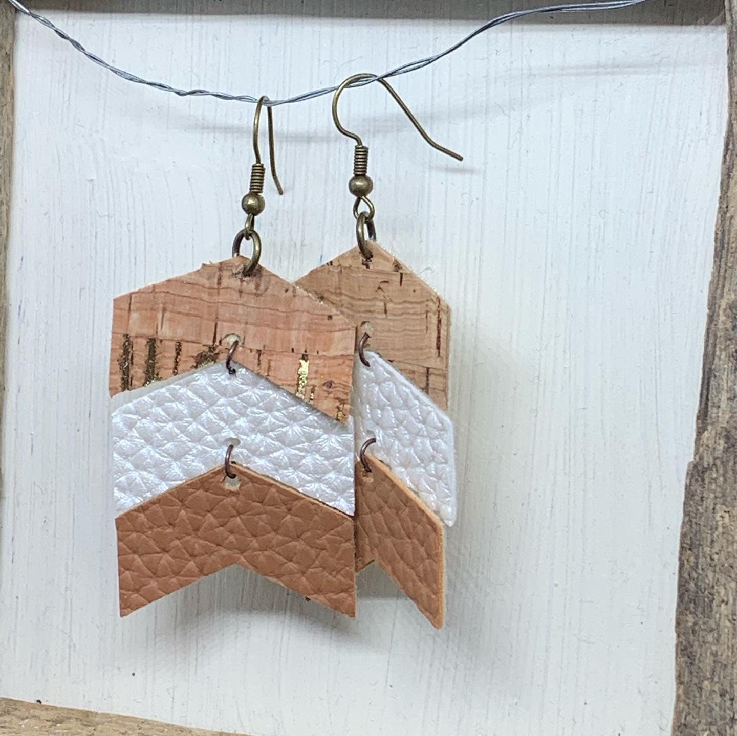 Three tier arrow earrings