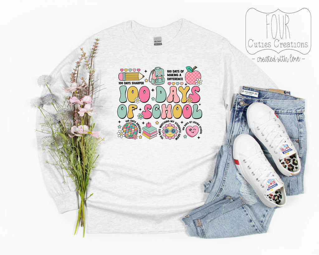 100 Days of School Teacher Collage Shirt