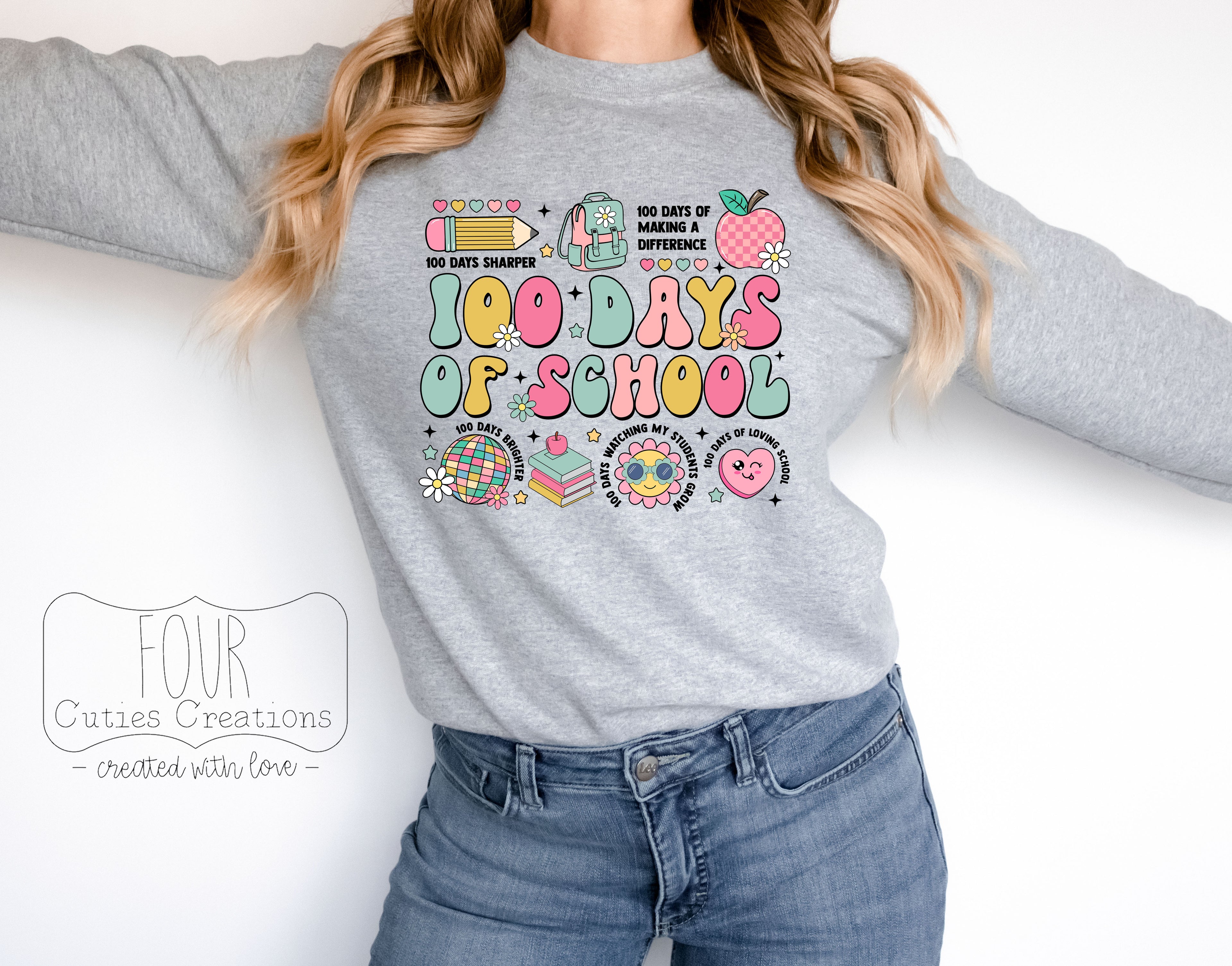 100 Days of School Teacher Collage Shirt