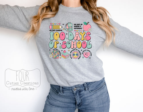 100 Days of School Teacher Collage Shirt