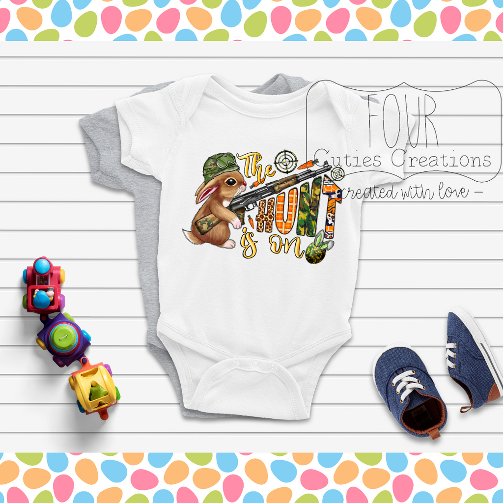 The Hunt is On Bunny Baby or Youth Shirt