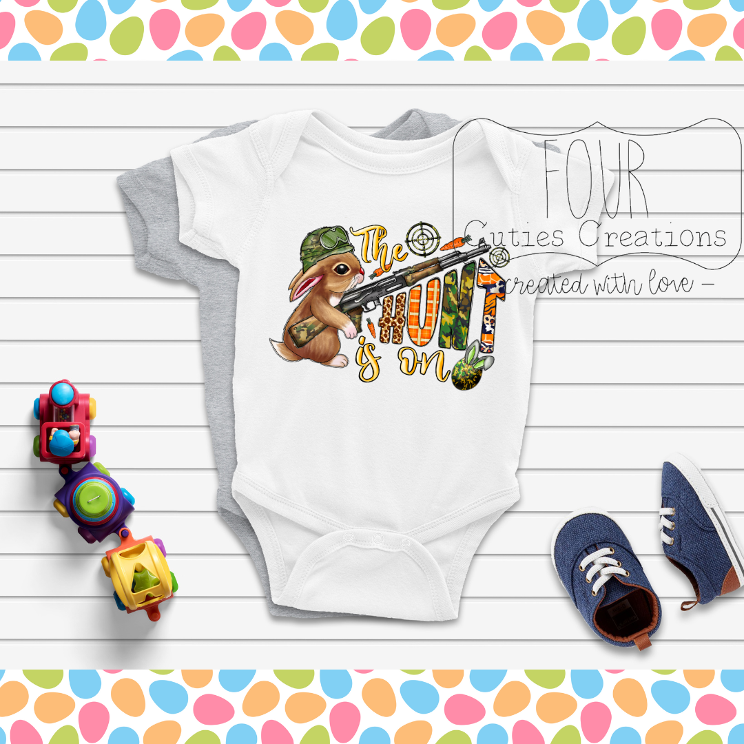 The Hunt is On Bunny Baby or Youth Shirt