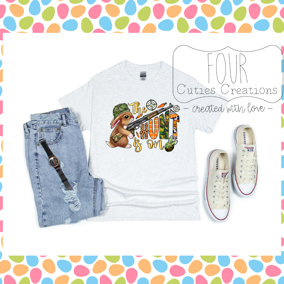 The Hunt is On Bunny Baby or Youth Shirt