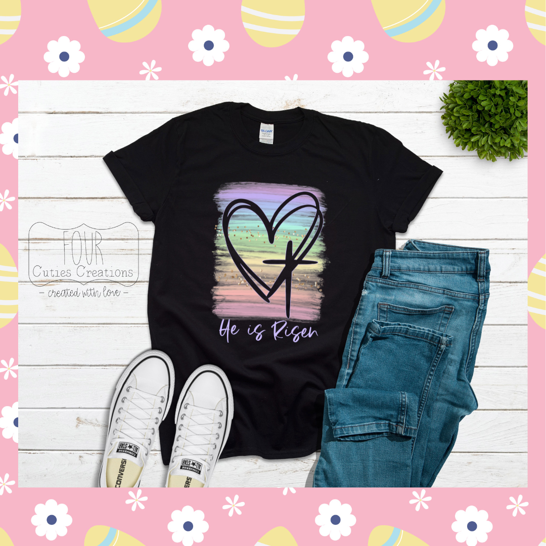 Rainbow He is Risen Silhouette Shirt