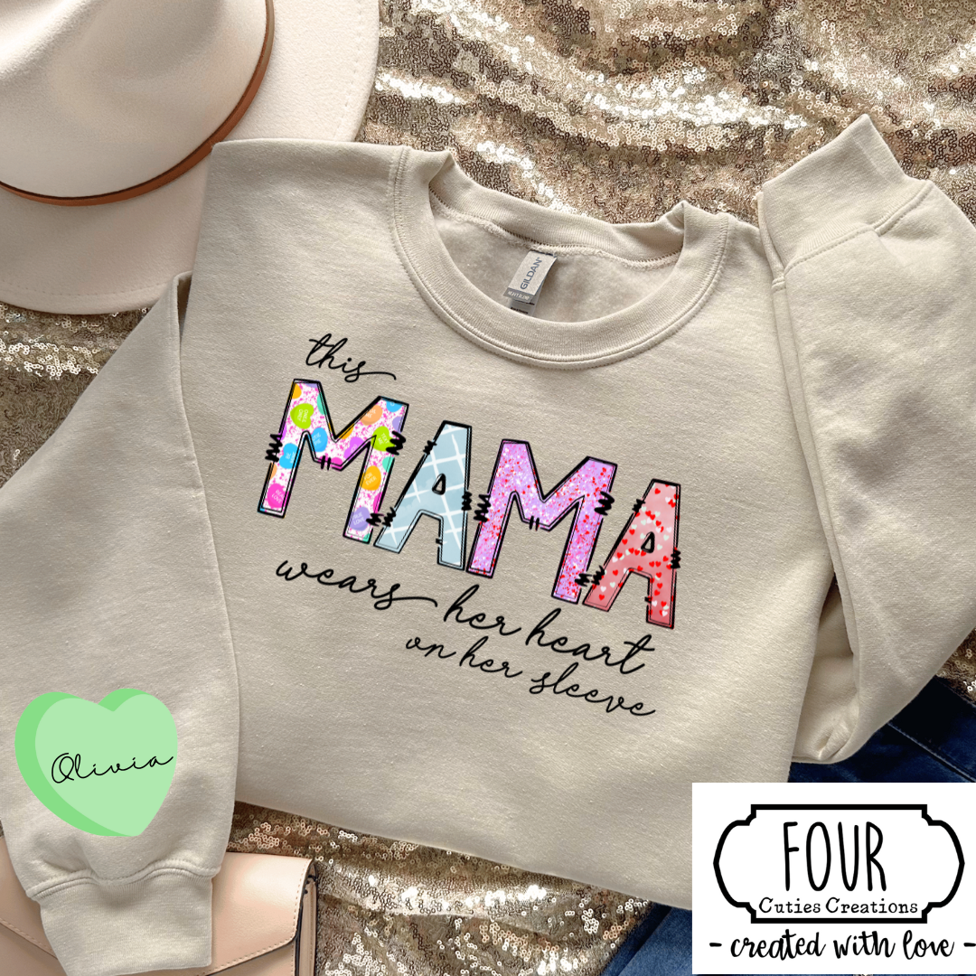 Personalized Mama or Nana Valentine Shirt