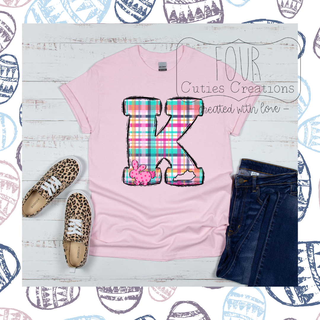 Kentucky Plaid Easter Bunny Shirt