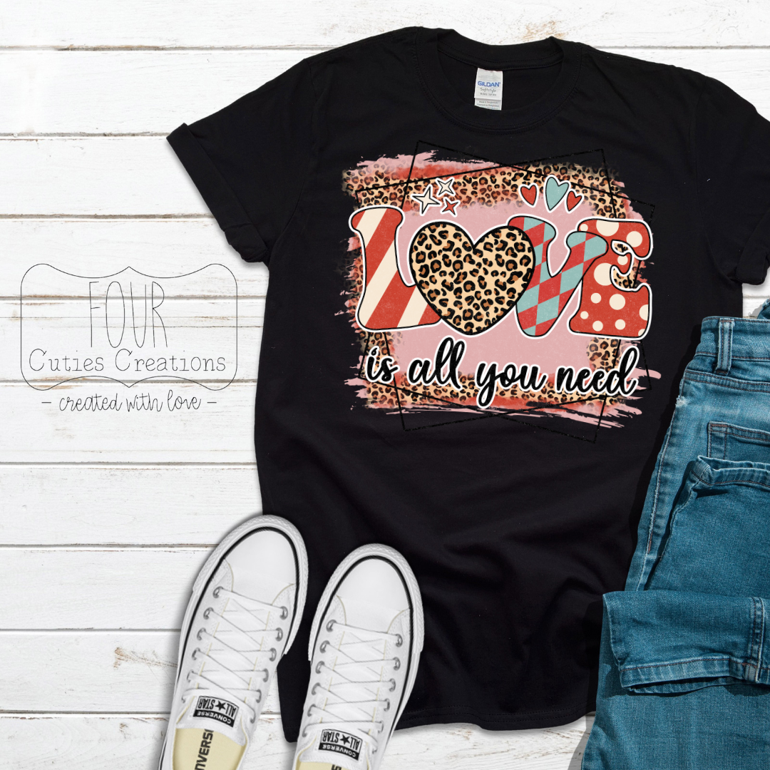 Love is All You Need Leopard Heart Tee