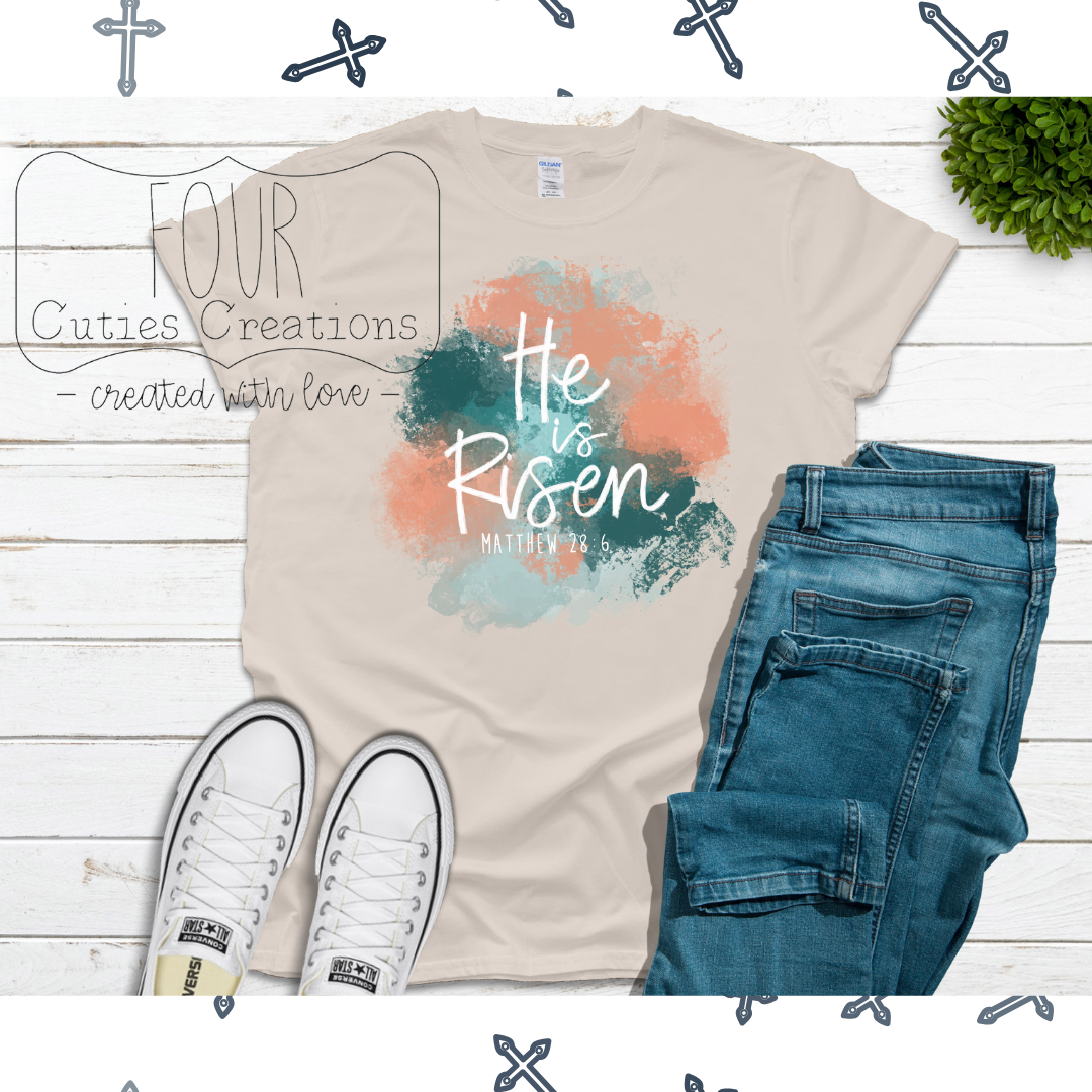 He is Risen Pastel Brushstroke Shirt