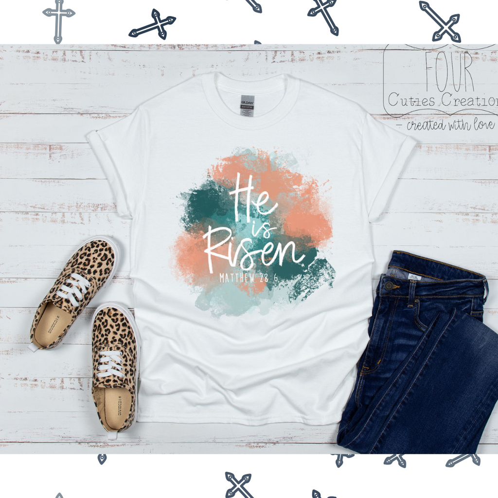 He is Risen Pastel Brushstroke Shirt