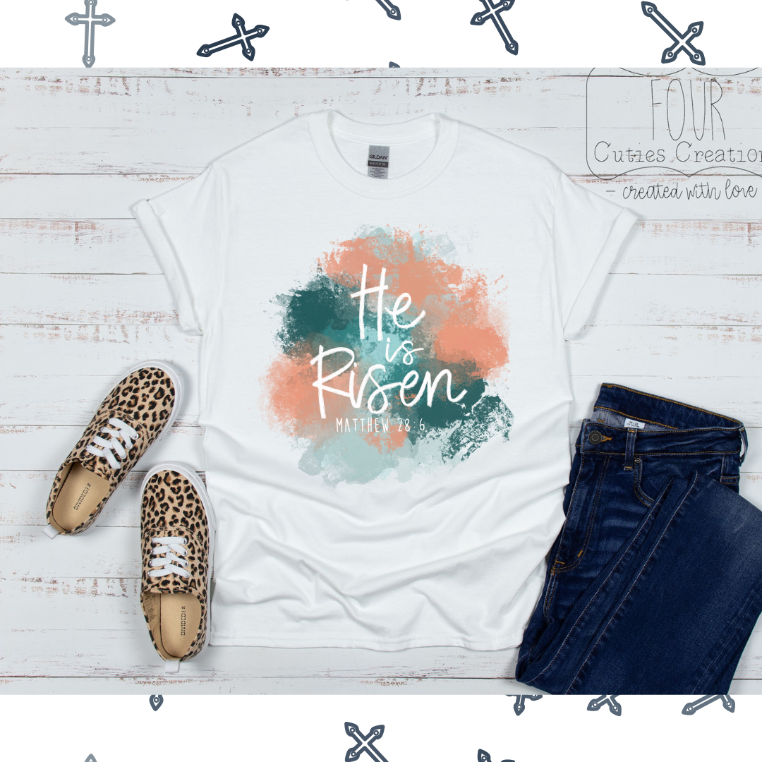 He is Risen Pastel Brushstroke Shirt