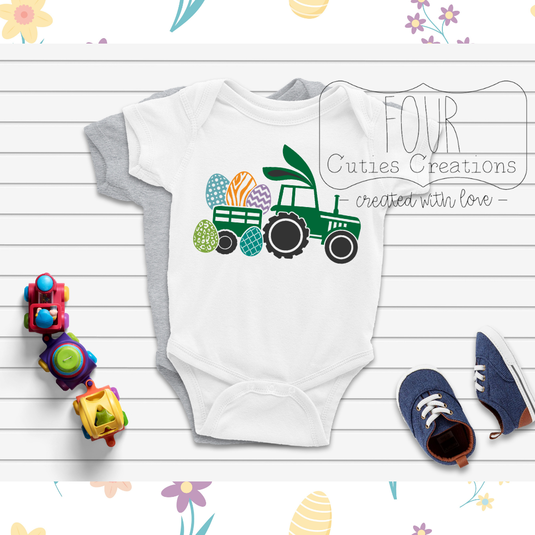 Bunny Tractor Onesie or Youth Tee