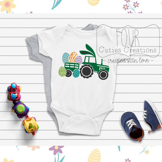Bunny Tractor Onesie or Youth Tee