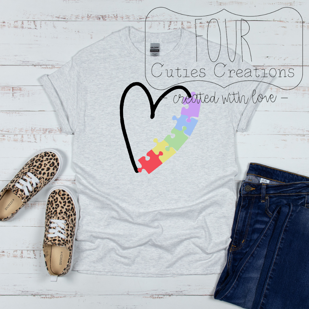 Simple Heart Puzzle Tee