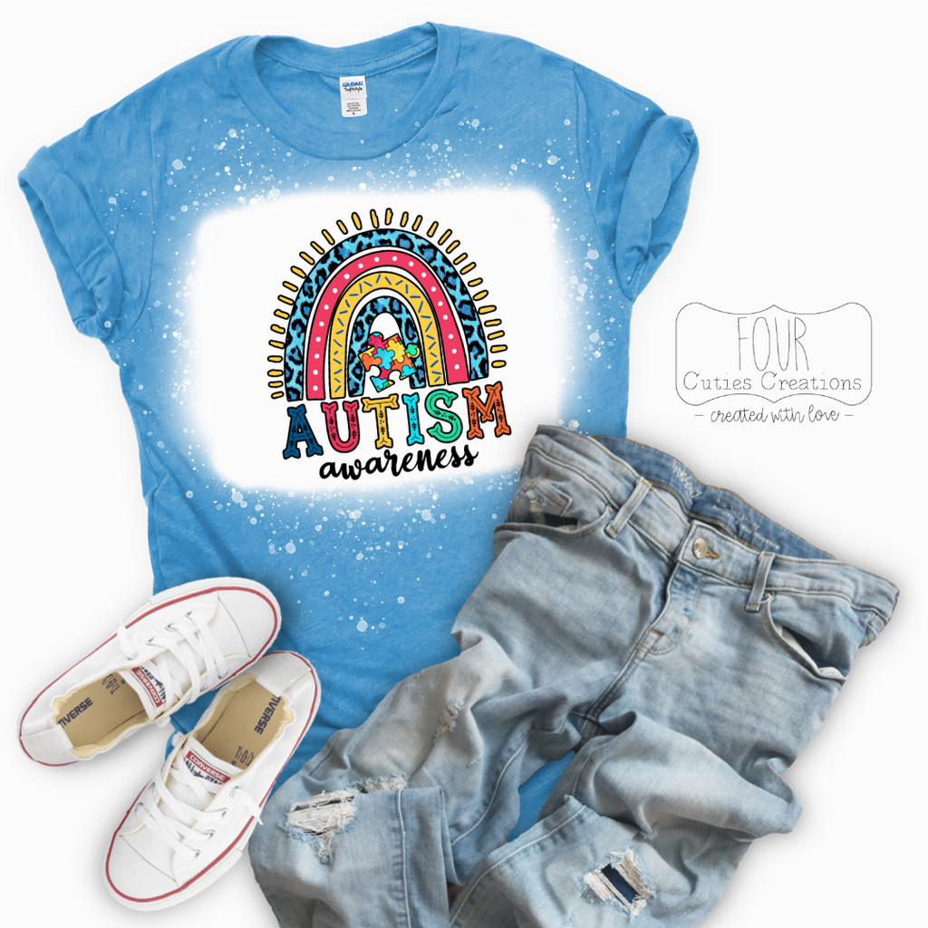 Autism Southwestern Rainbow Bleach Dye Tee