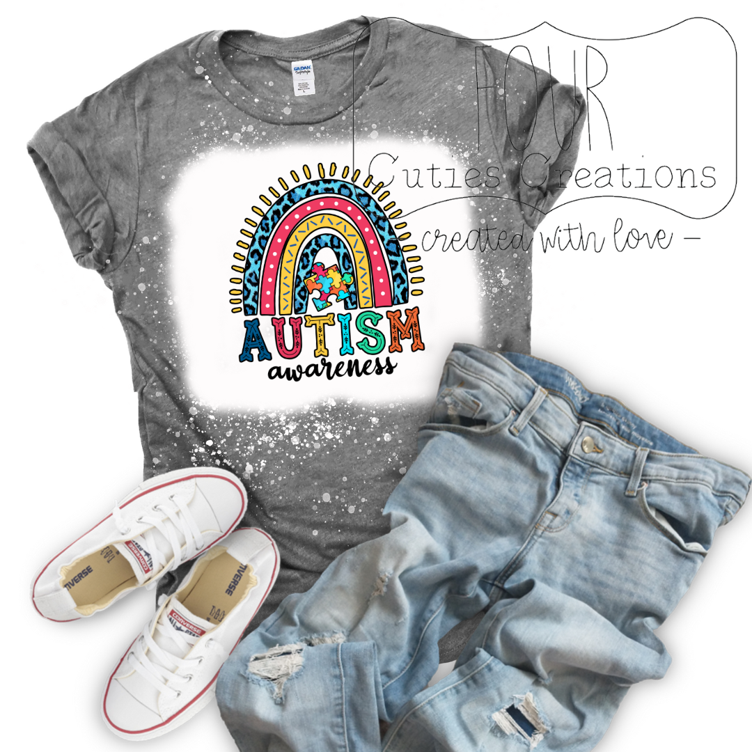 Autism Southwestern Rainbow Bleach Dye Tee