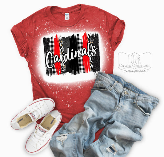 Cardinals Brushstroke (Bleached or Solid) Tee