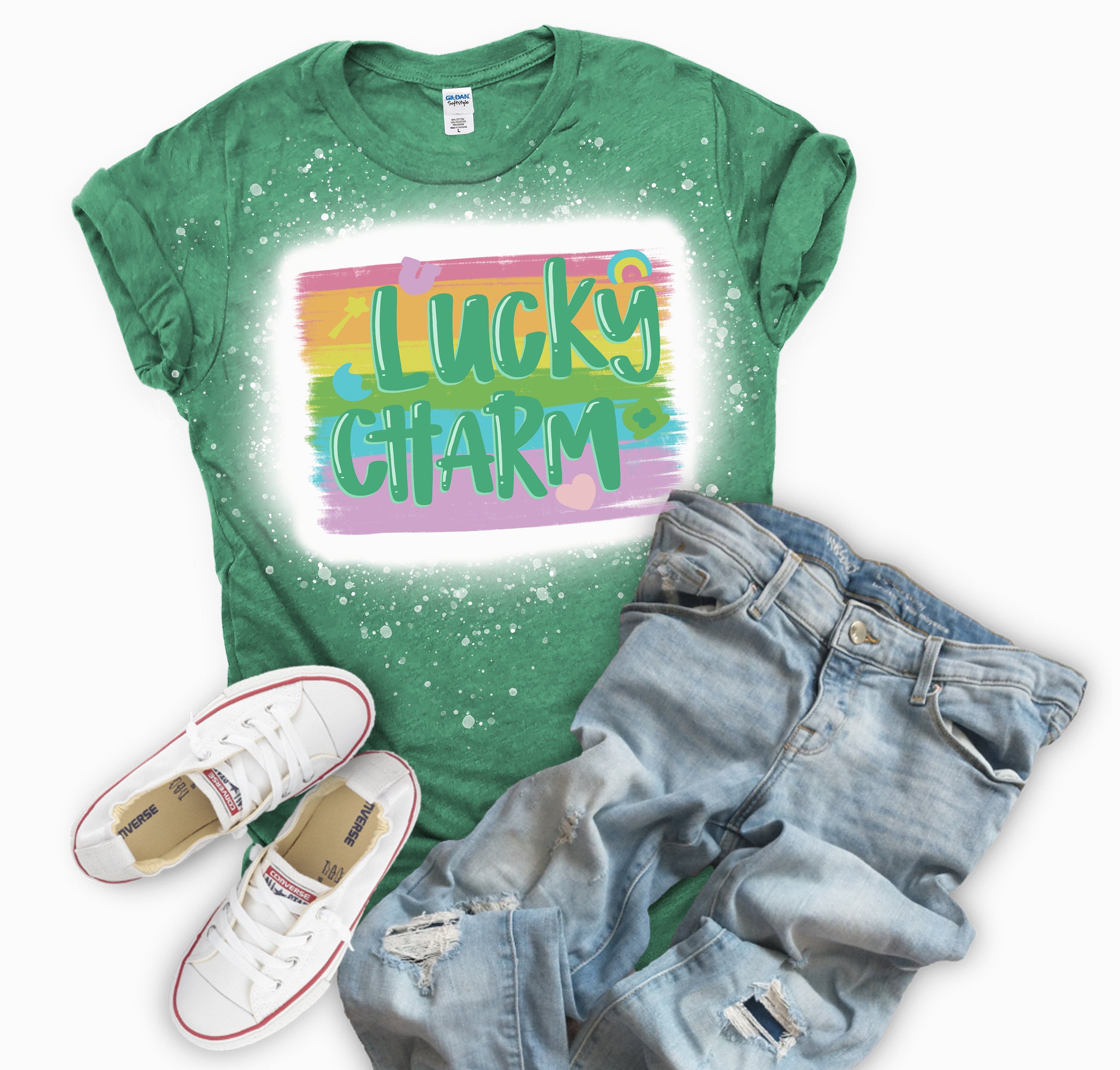 Lucky Charm Kids/Adults Bleached Tee