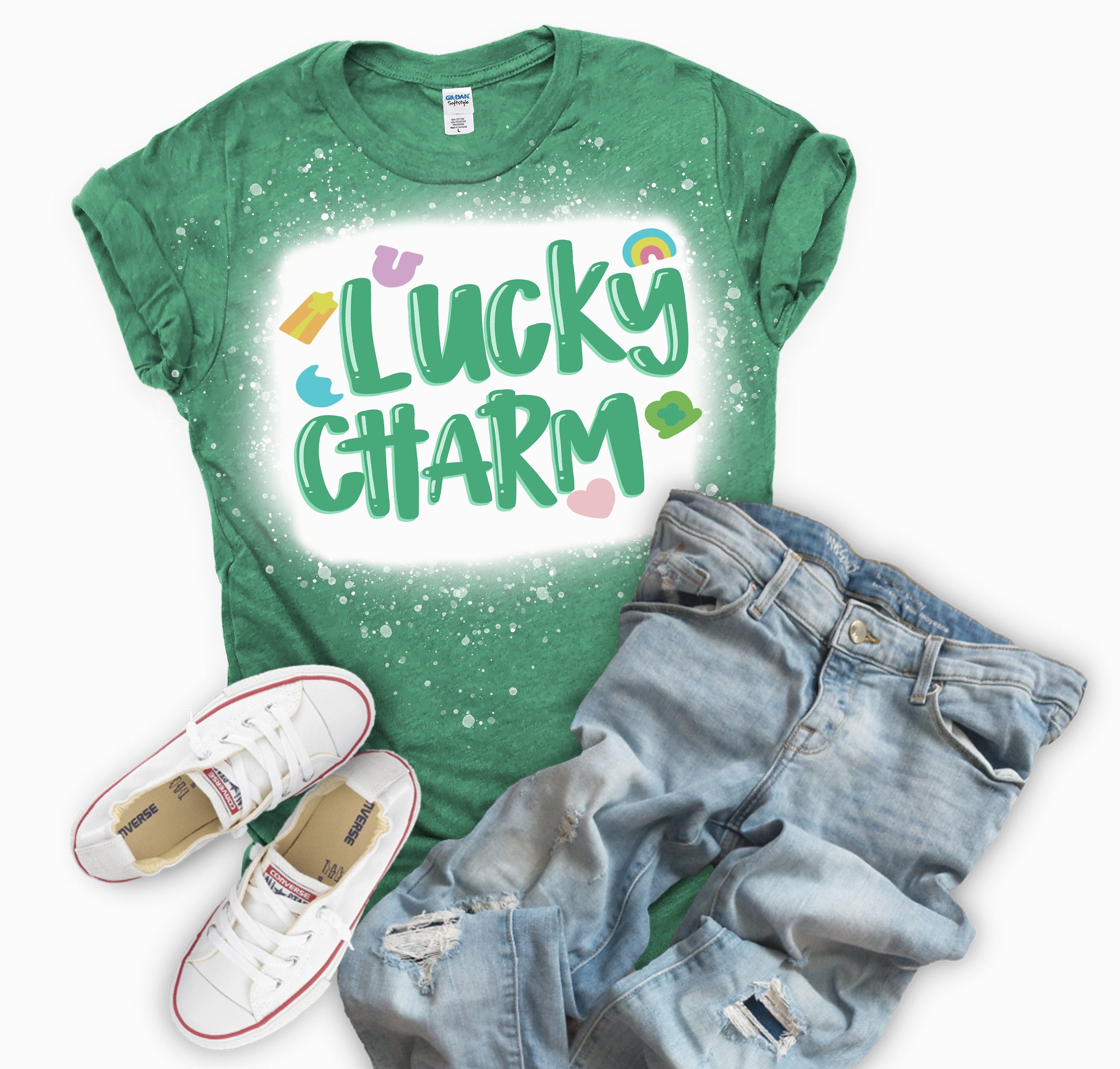 Lucky Charm Kids/Adults Bleached Tee
