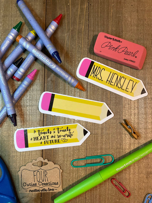 Teacher Pencil Sticker or Magnet
