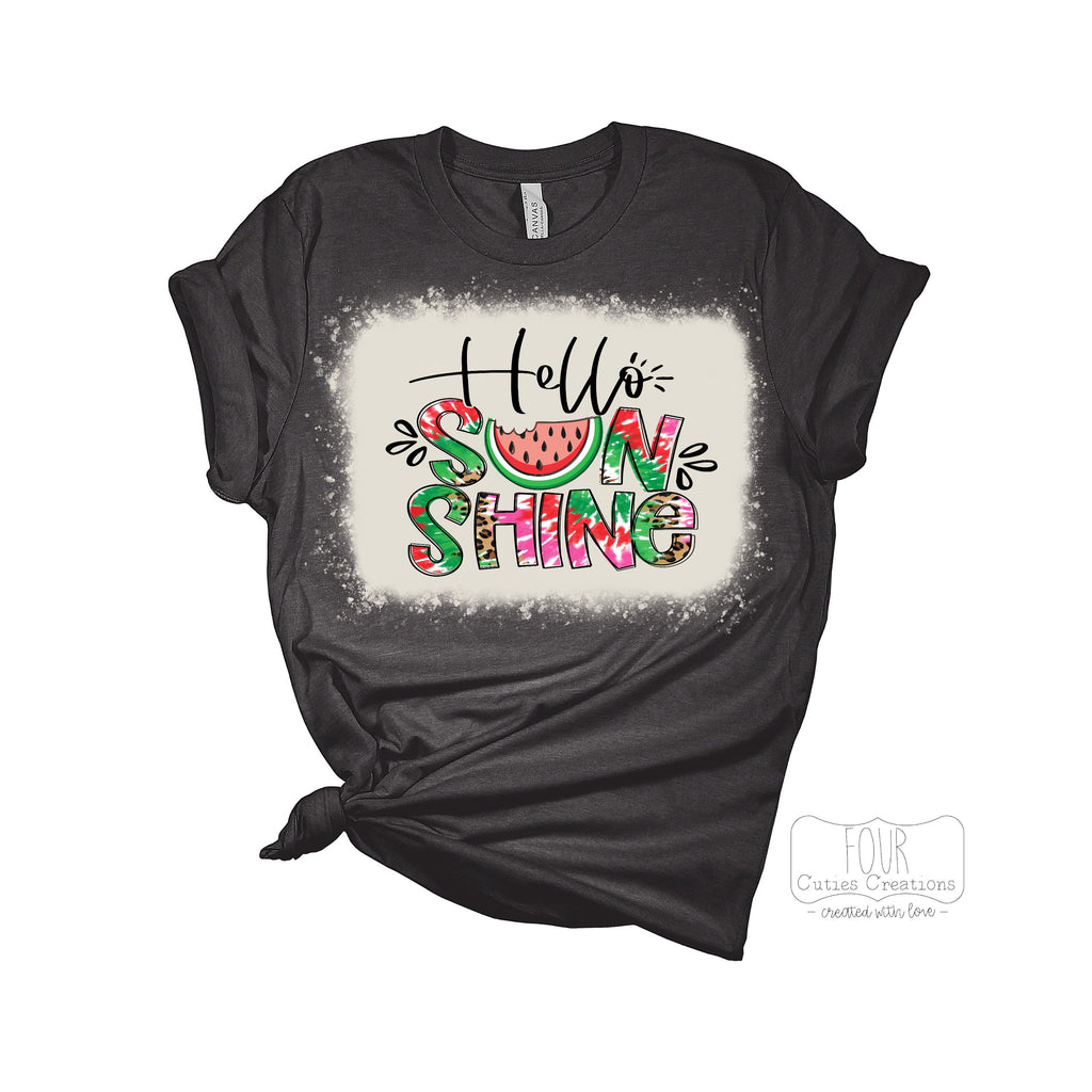 Hello Sunshine Watermelon Bleached Tee