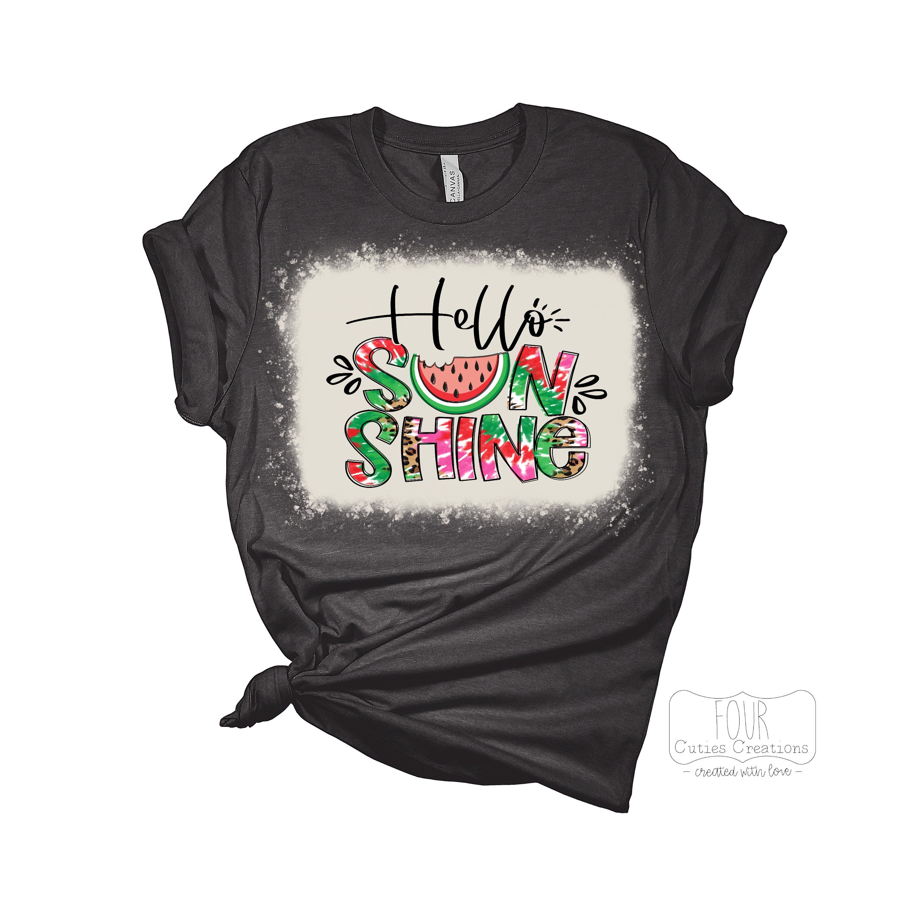 Hello Sunshine Watermelon Bleached Tee
