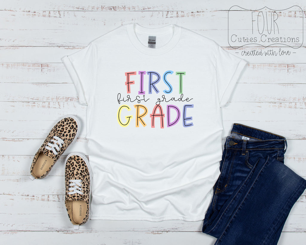 Grade Level Tee, Primary Grades, Preschool, Pre-K,  Kindergarten, First, Second