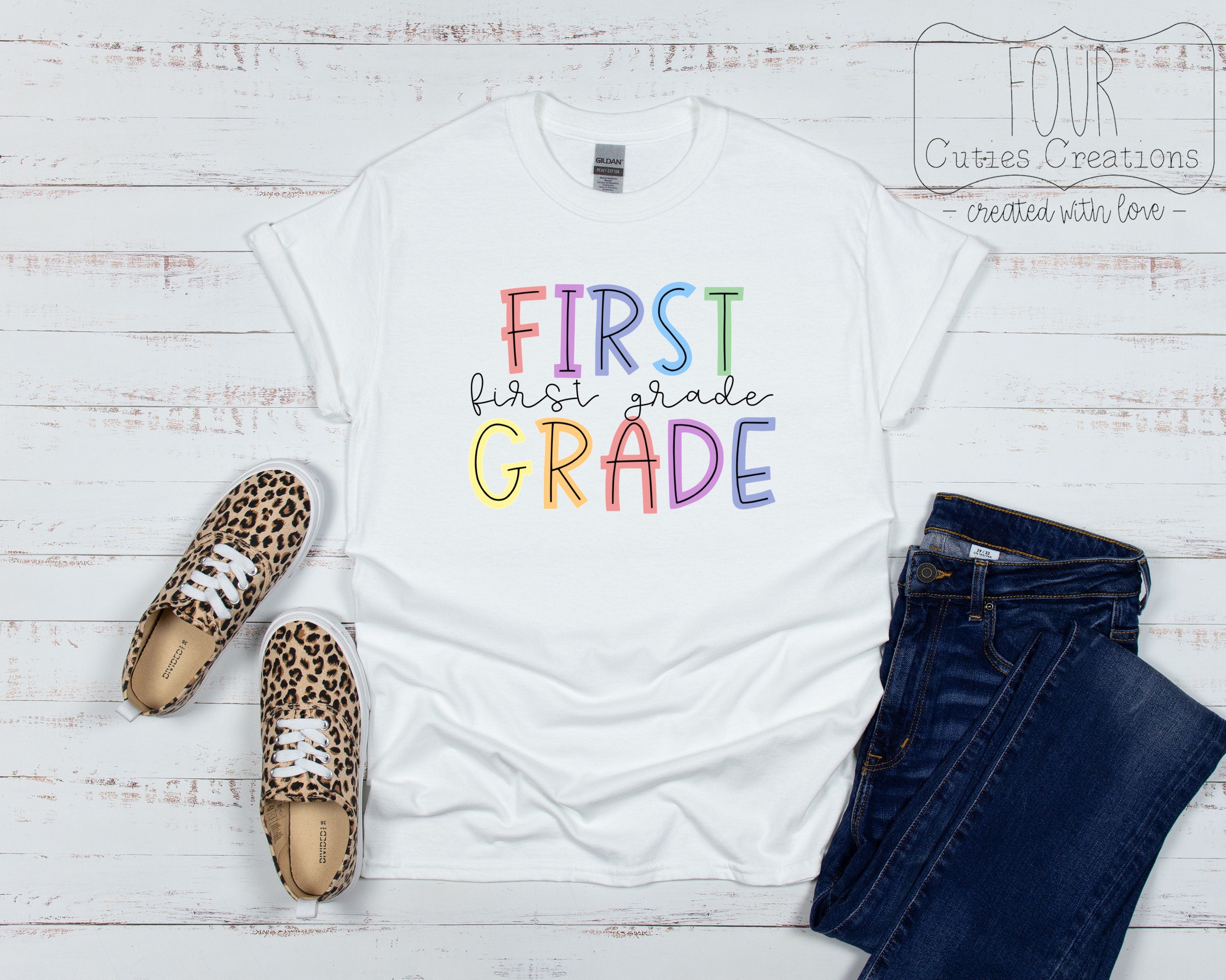 Grade Level Tee, Primary Grades, Preschool, Pre-K,  Kindergarten, First, Second