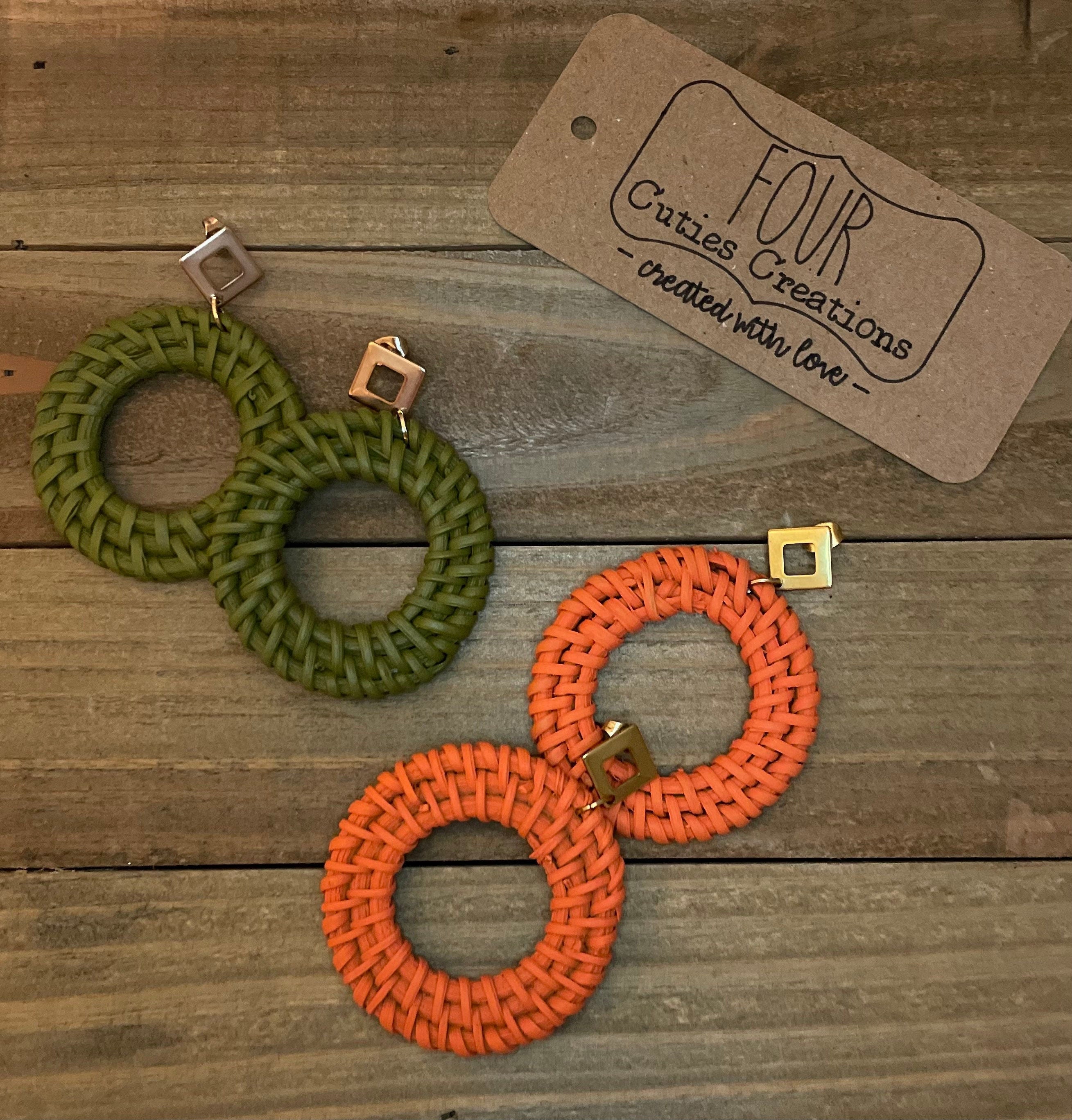Rattan Circle Earrings