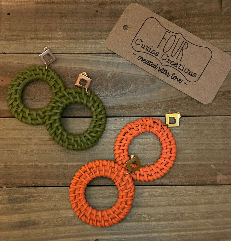 Rattan Circle Earrings