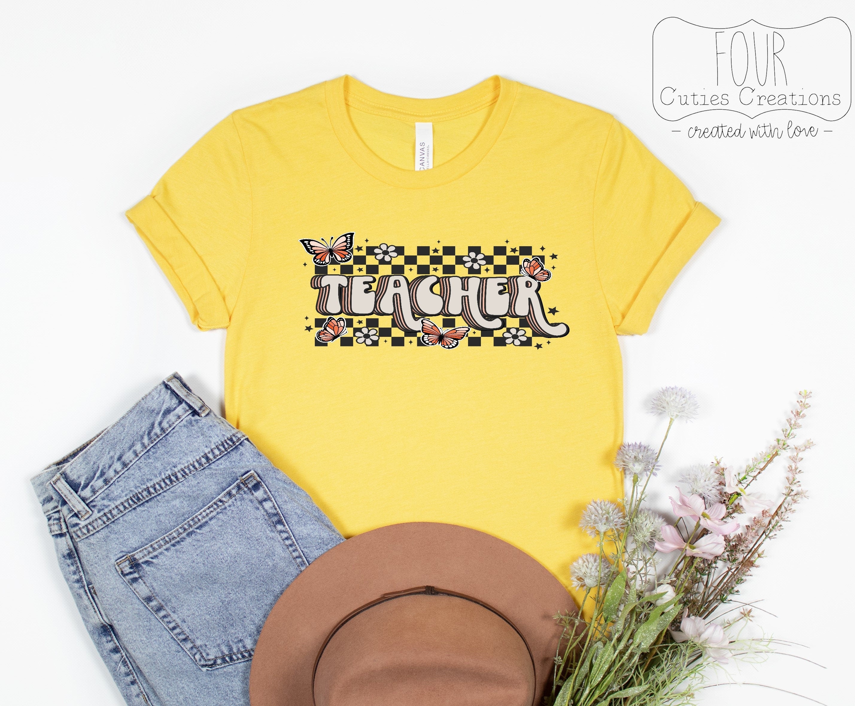 Retro Checkered Teacher Tee