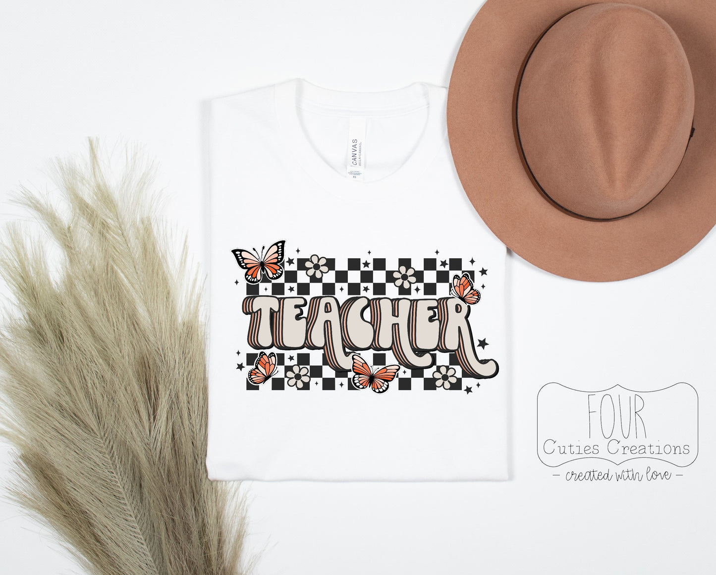 Retro Checkered Teacher Tee