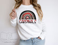 Cardinals Glitter & Leopard Rainbow Sweatshirt or Hoodie