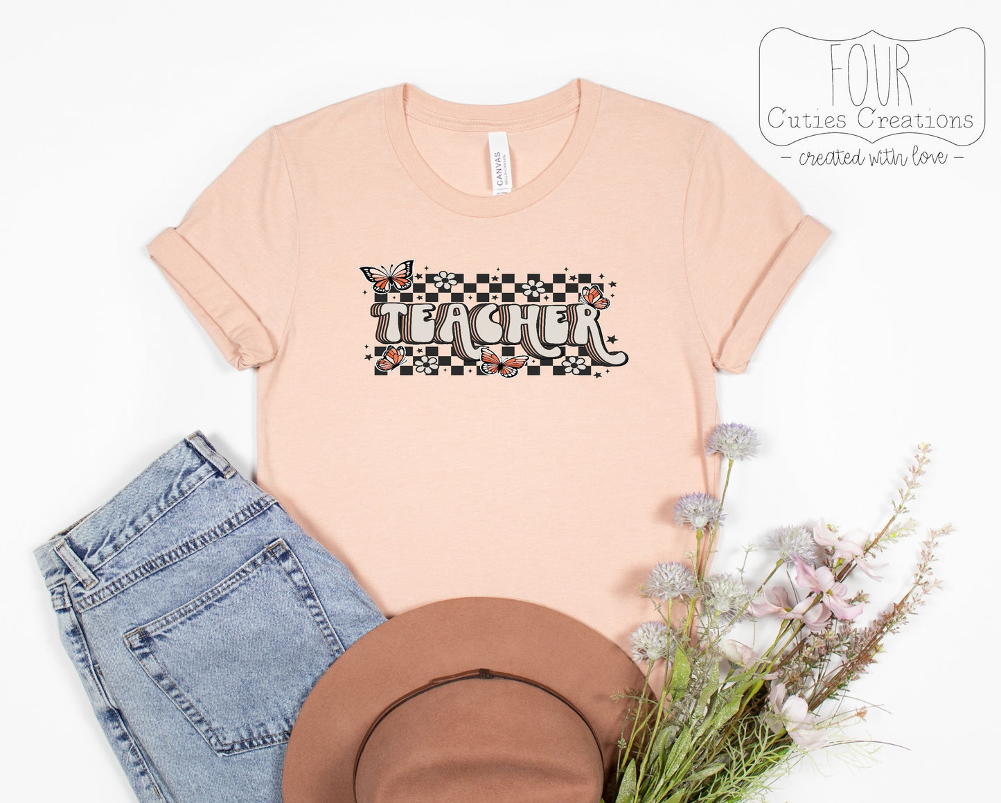 Retro Checkered Teacher Tee