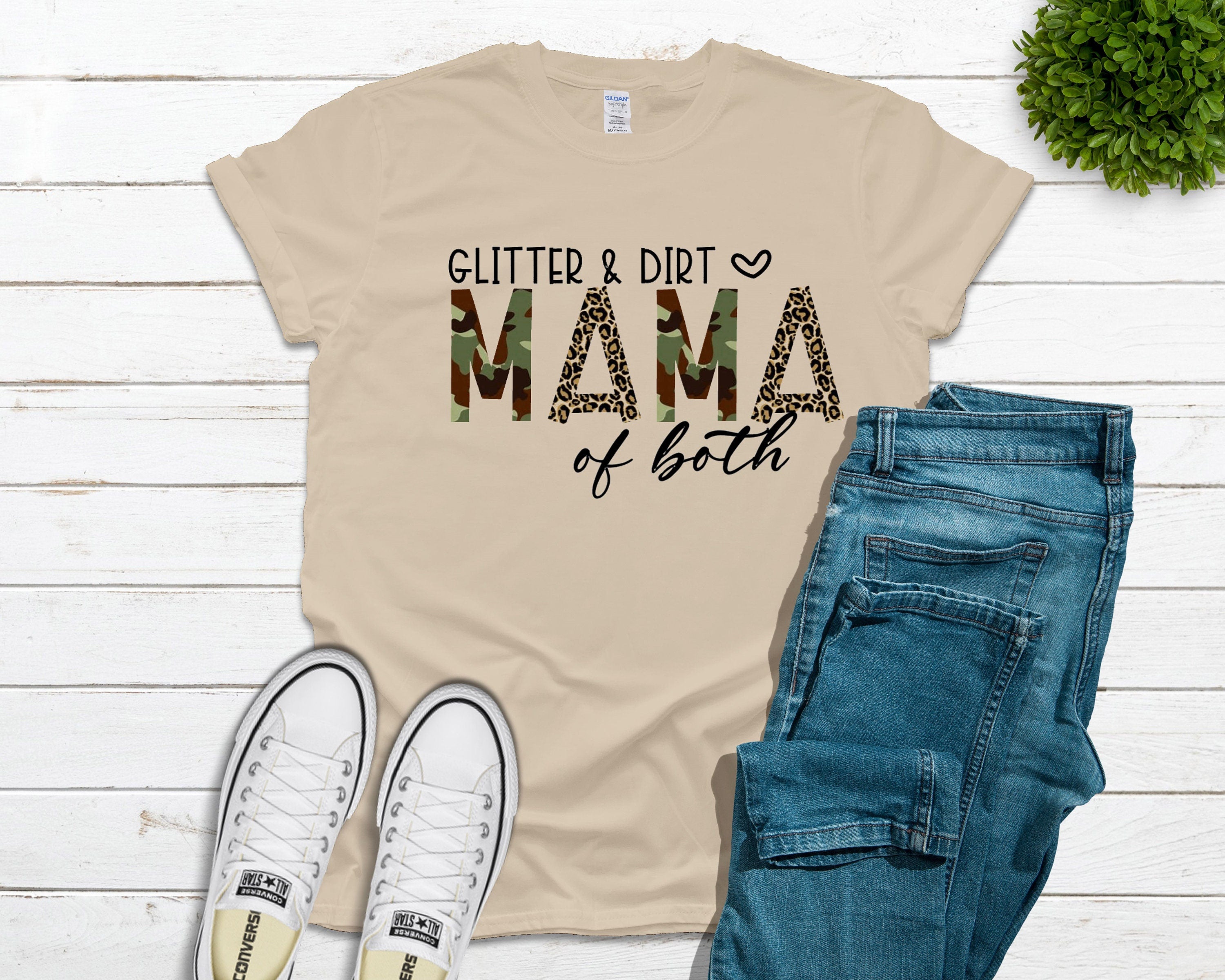 Mom of Both Bleached or Solid Tee