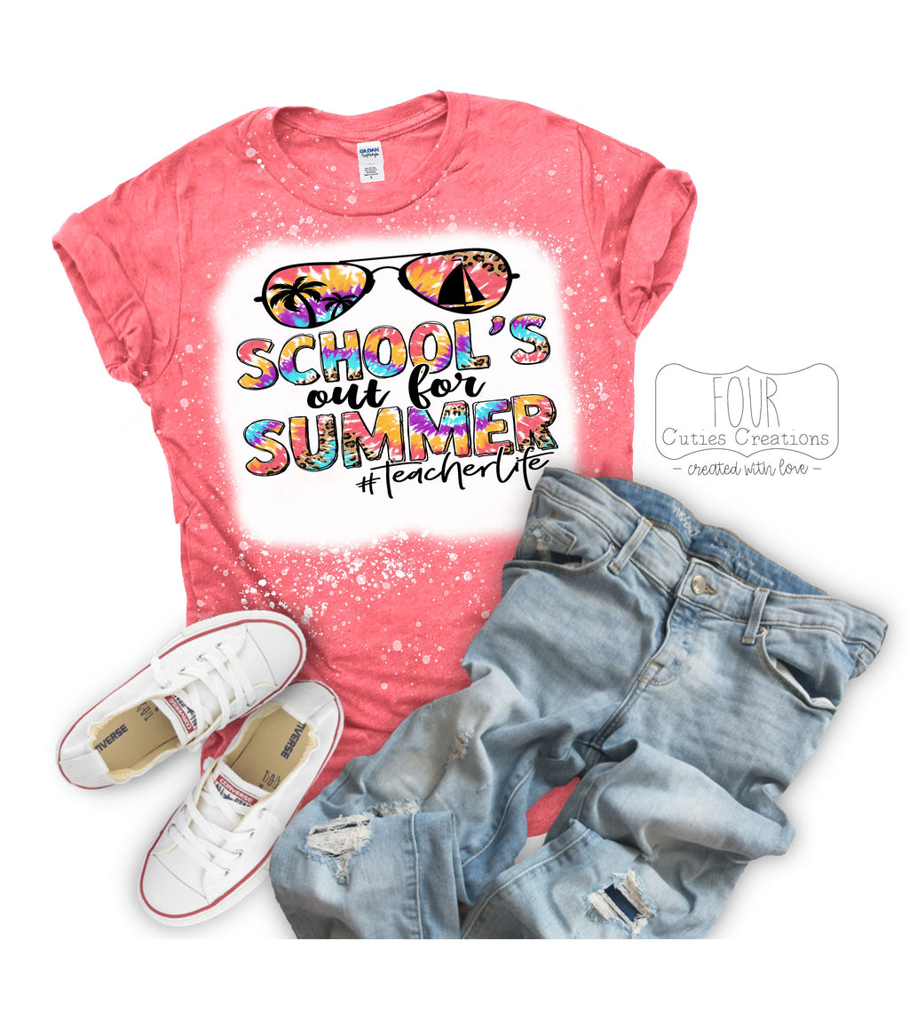 School's Out for the Summer Teacher Bleached Tee
