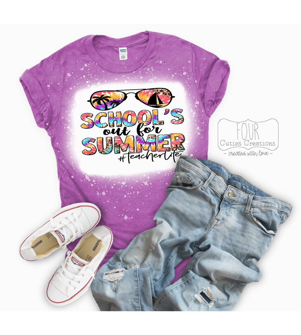 School's Out for the Summer Teacher Bleached Tee