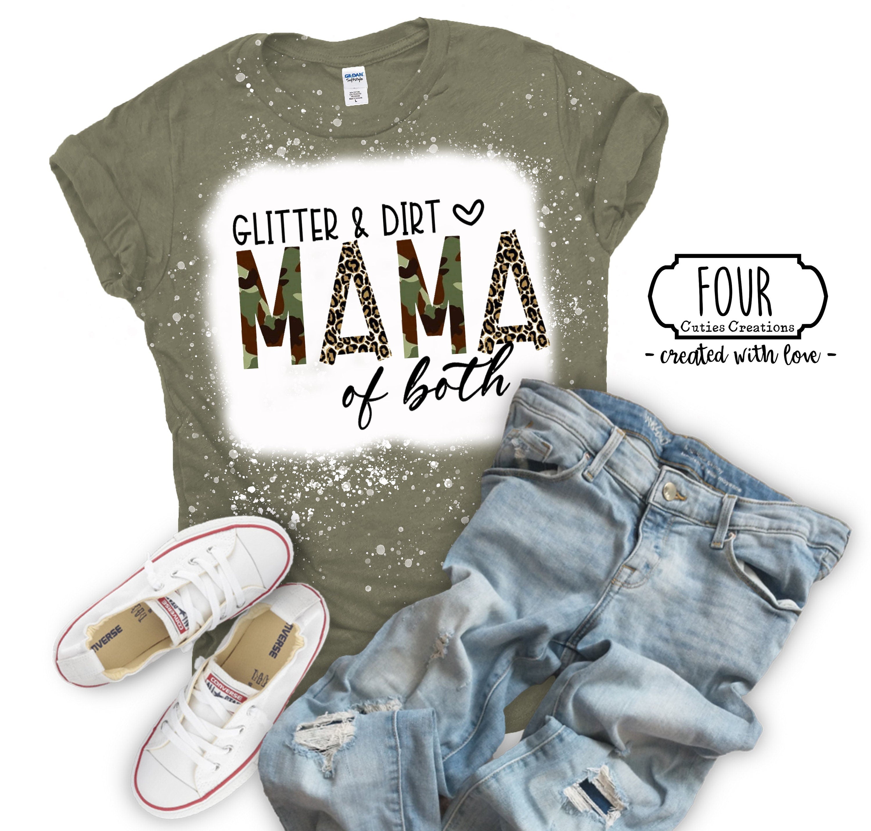 Mom of Both Bleached or Solid Tee