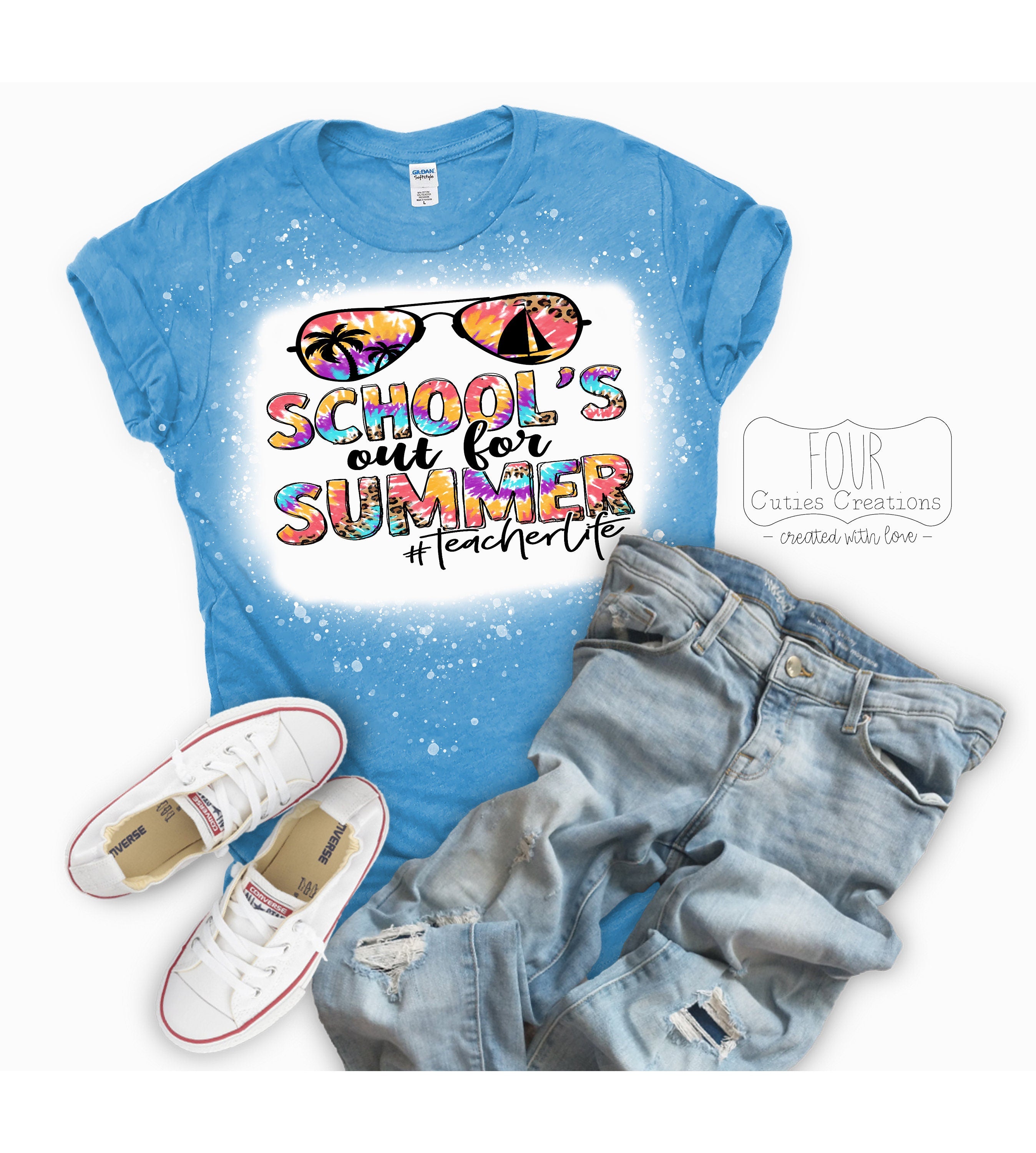 School's Out for the Summer Teacher Bleached Tee