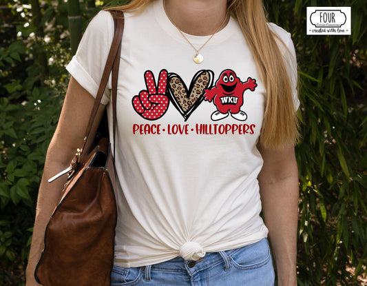 Peace, Love, Hilltoppers (Bleach or Solid) Tee
