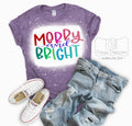 Merry and Bright Bleached Tee