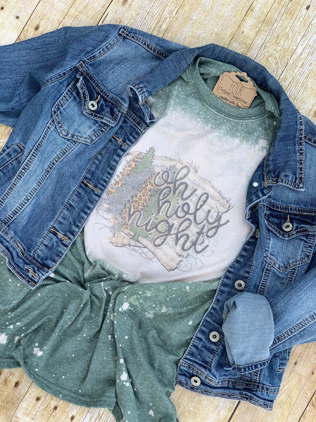 Oh Holy Night Bleached Tee