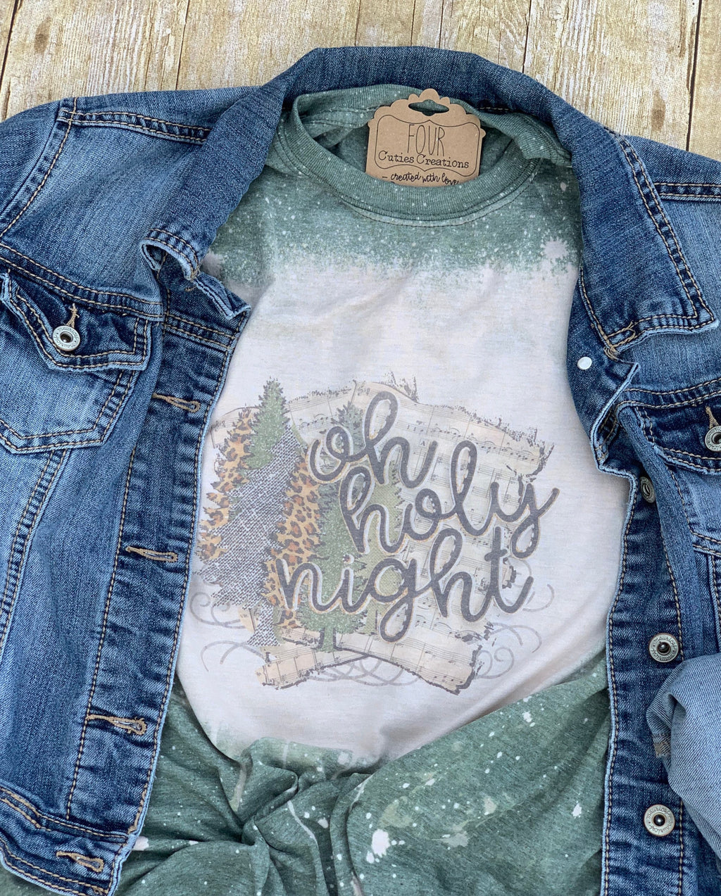 Oh Holy Night Bleached Tee