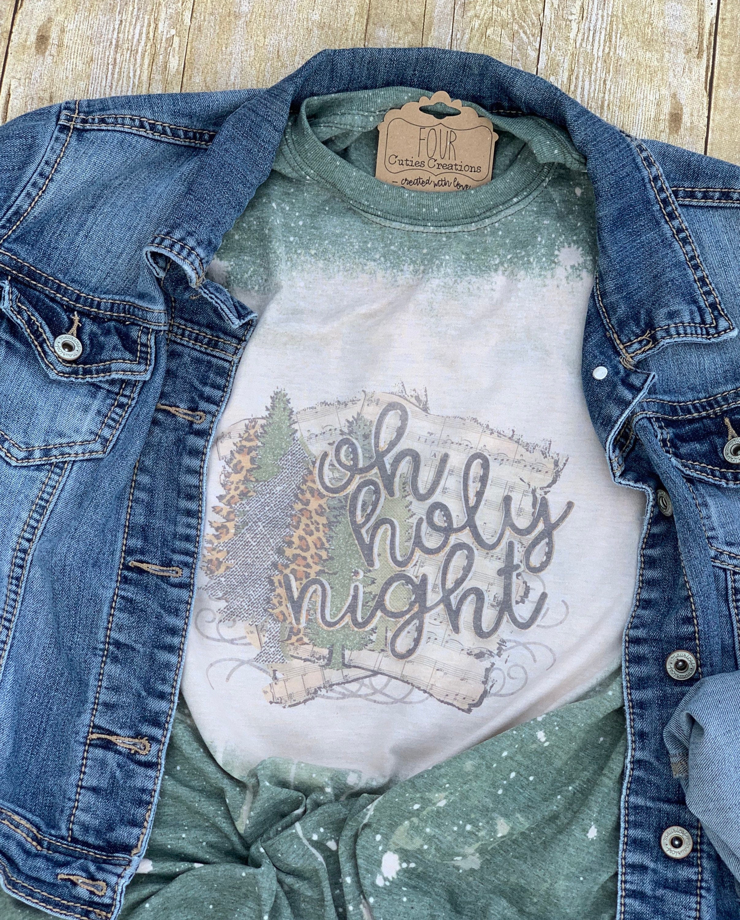 Oh Holy Night Bleached Tee