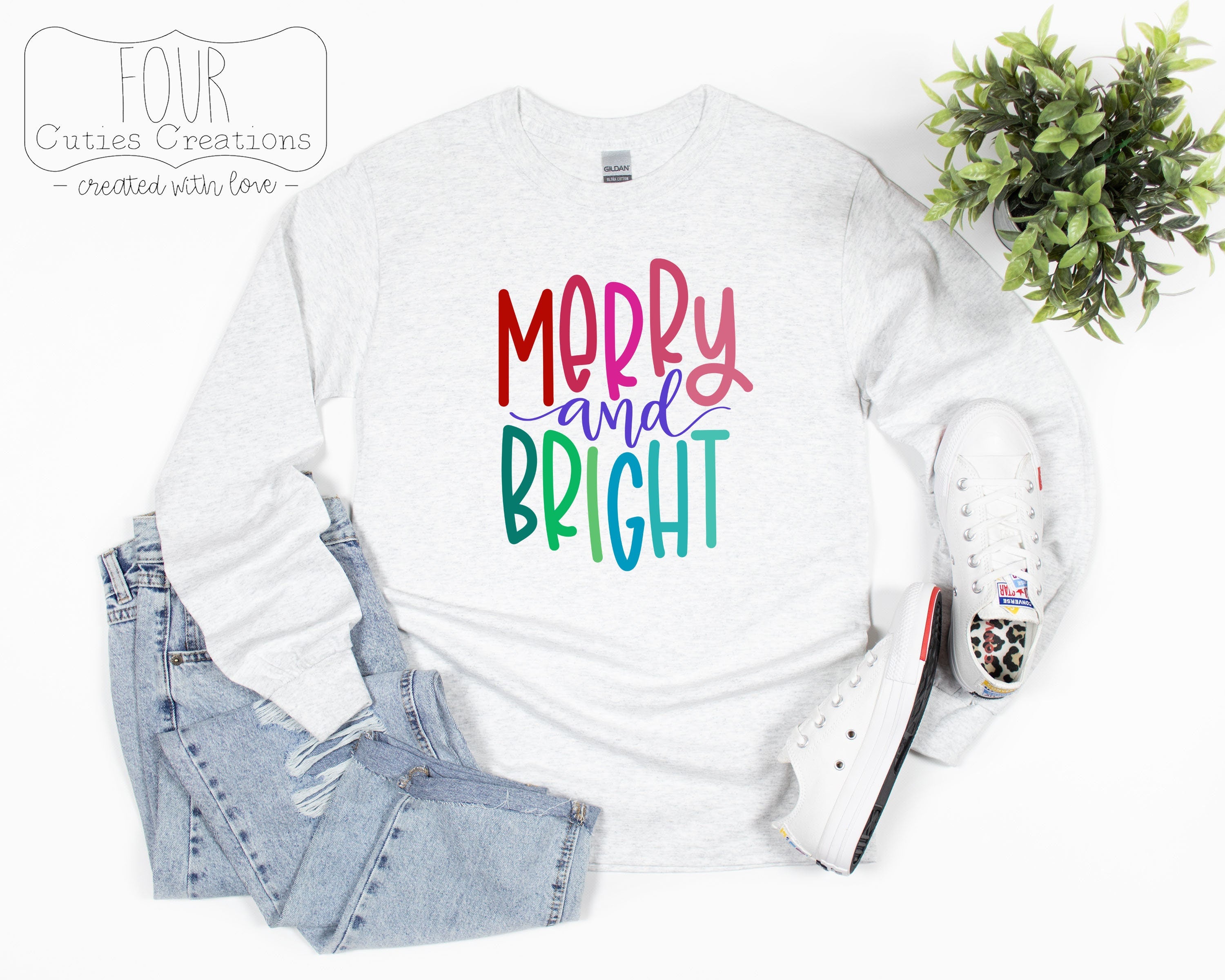 Merry and Bright Bleached Tee