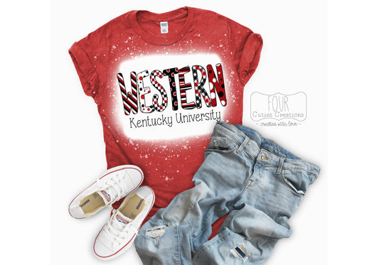 WKU (Western Kentucky University) Bleached or Solid Tee and Sweatshirt