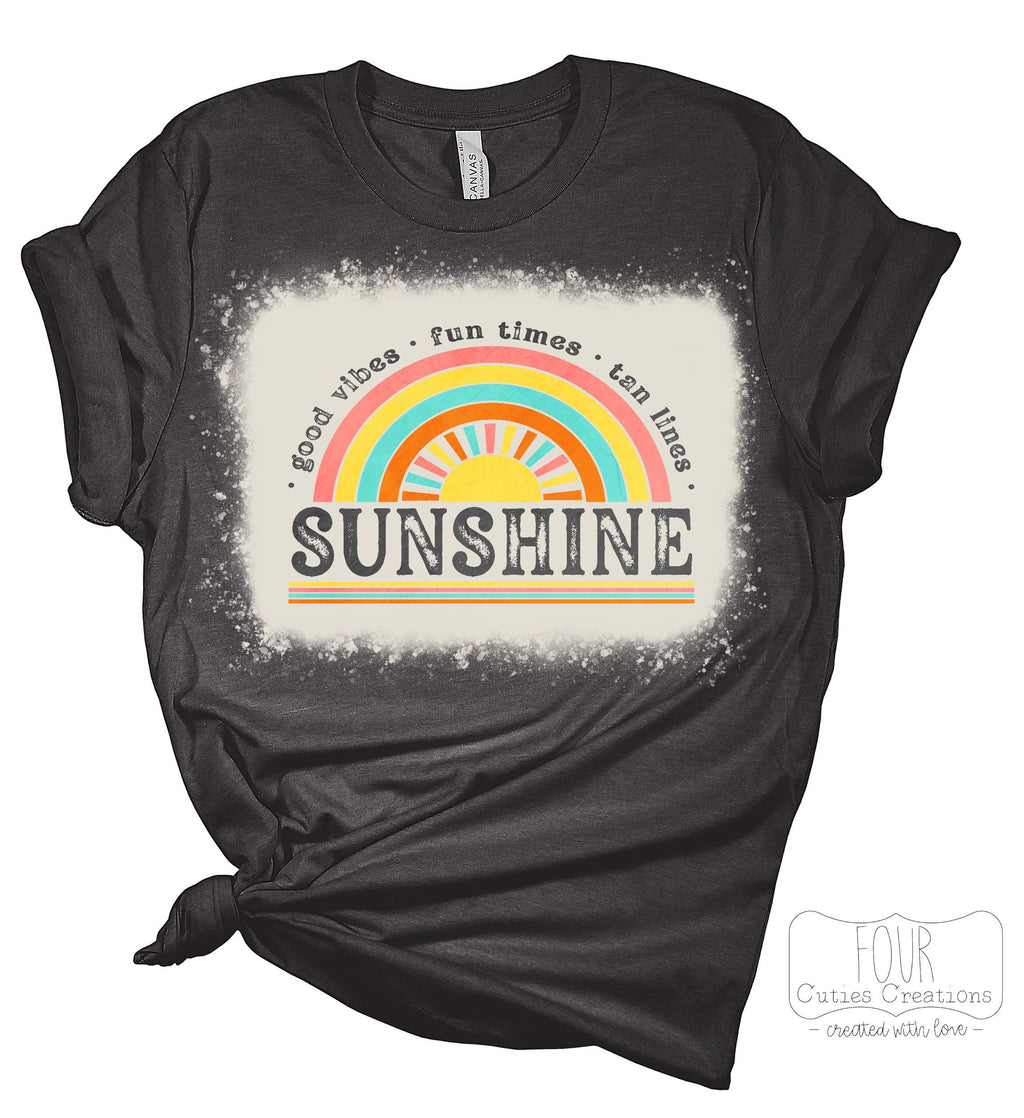 Sunshine Rainbow Bleached or Solid Tee