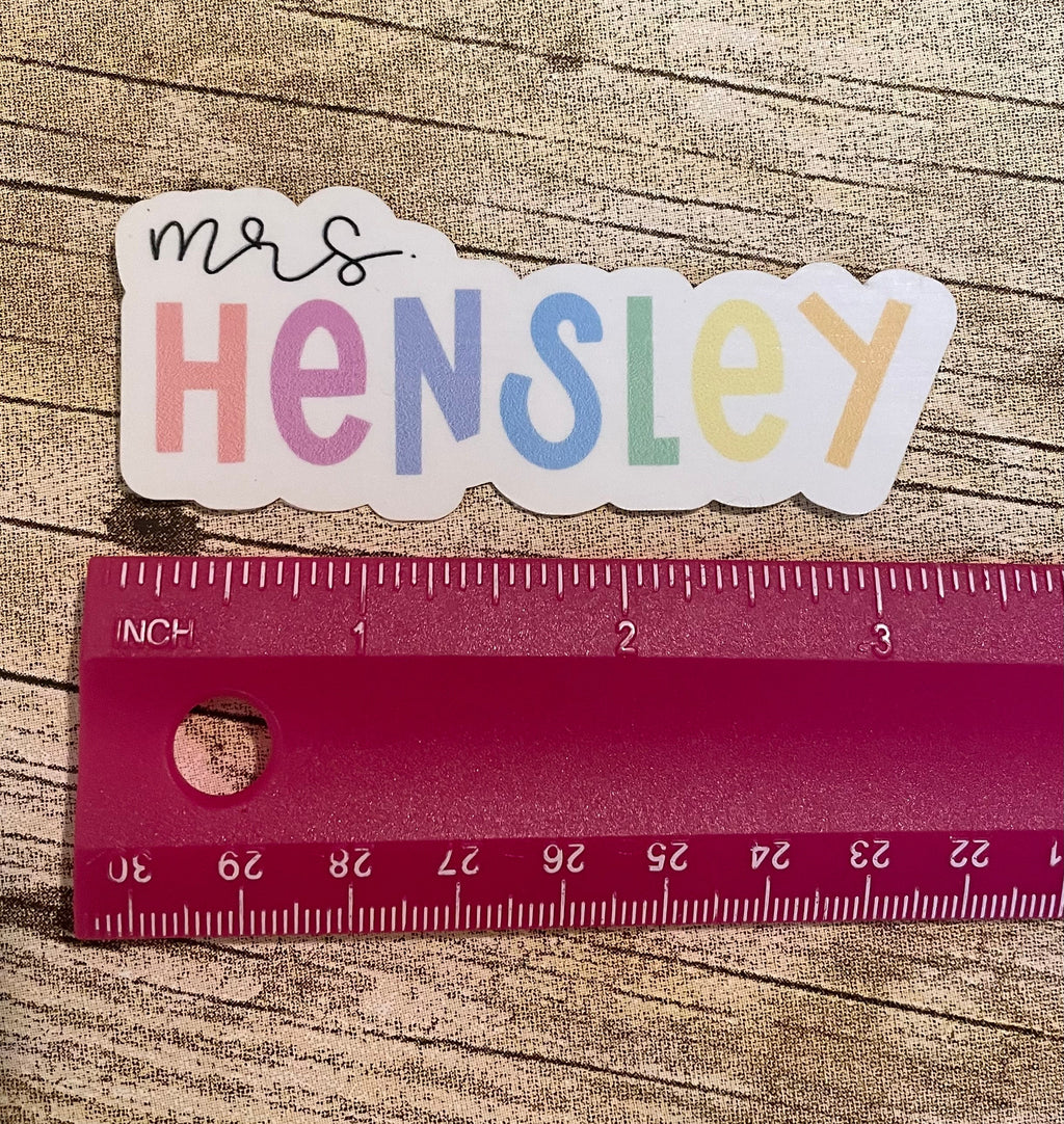 Teacher Name Sticker or Magnet