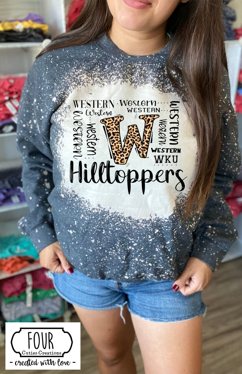 WKU (Western Kentucky University) Bleached or Solid Tee and Sweatshirt